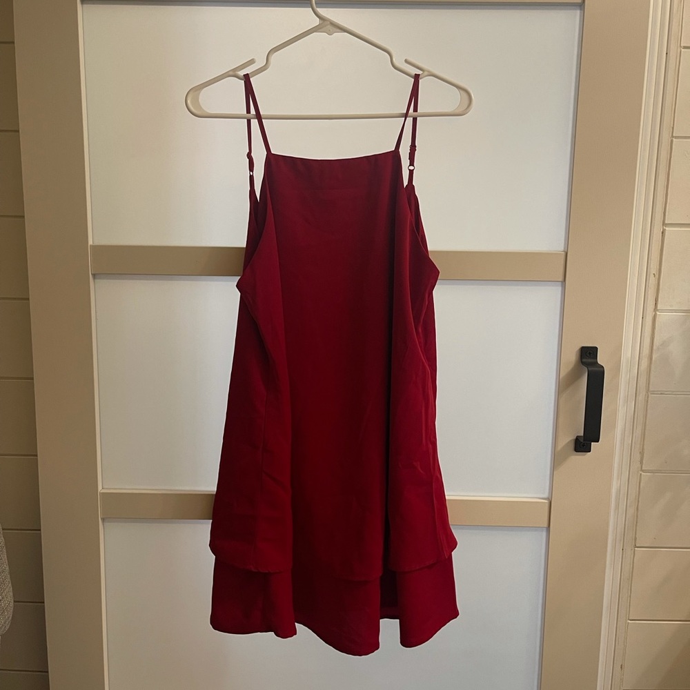 Style Dome Dress HiLo Red Layered | Size: L